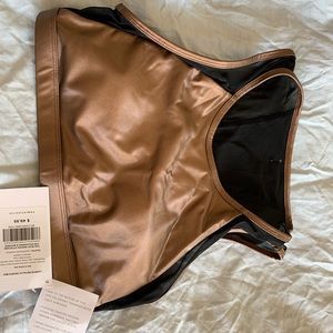 Fabletics METALLIC bronze sports bra/crop top. M